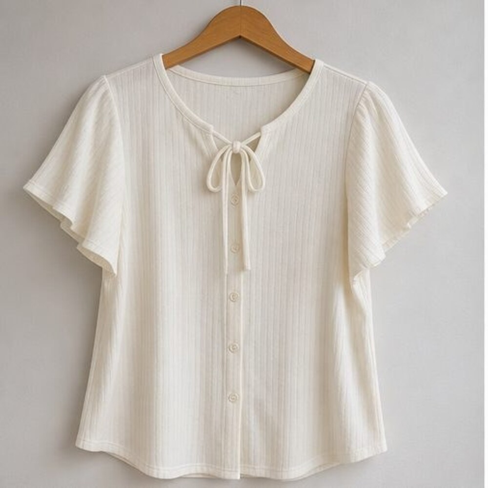 Ivory V Neck Top